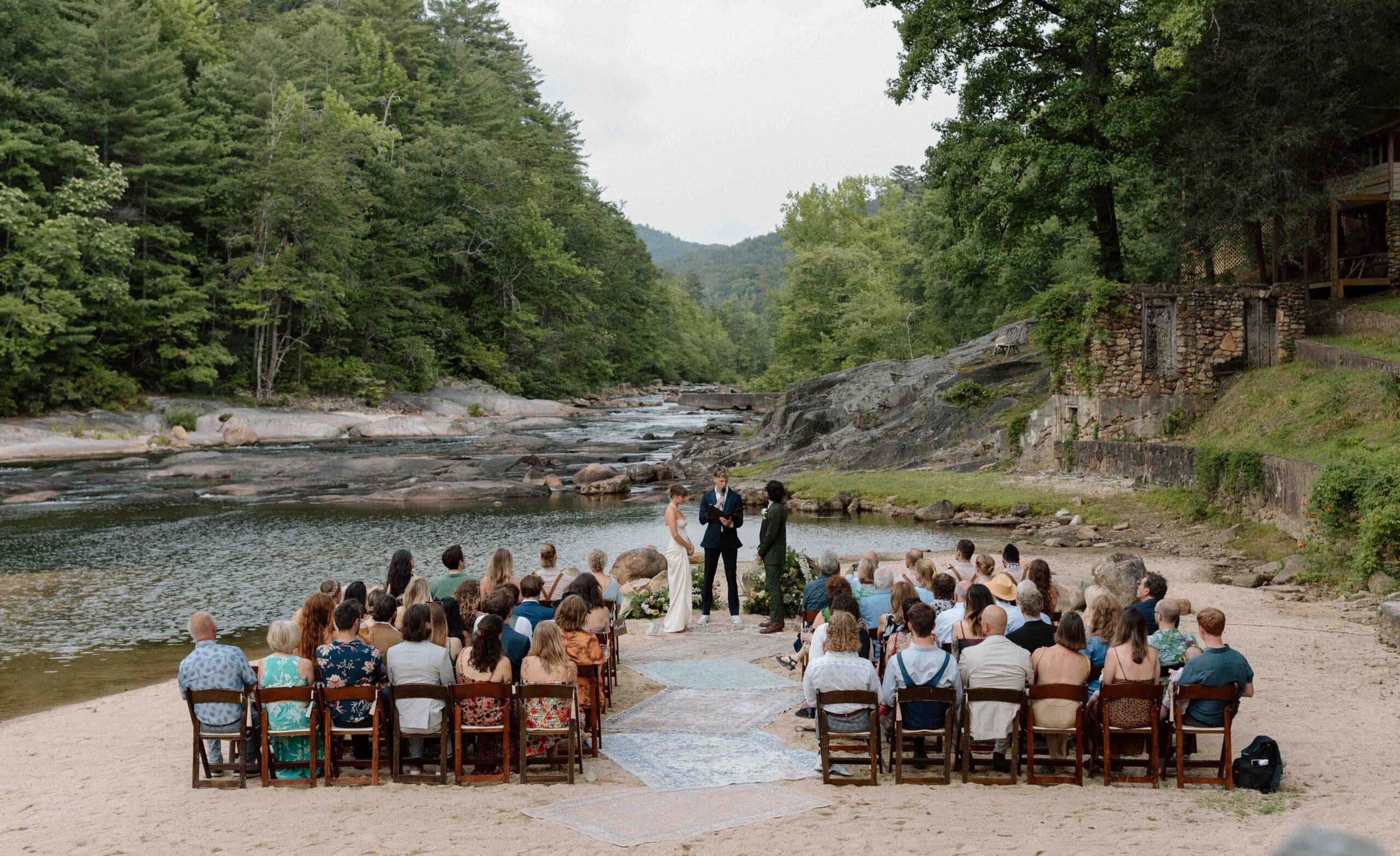 wedding ceremony at brown mountain beach resort
